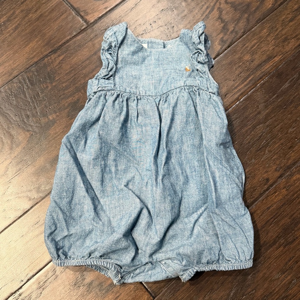 Ralph Lauren Chambray Denim Bubble Romper